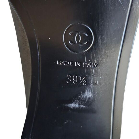 Chanel 22B CC Cap Toe Short Boot Size 39.5 8.5 9 Gray Suede Patent Black Leather - Picture 10 of 12